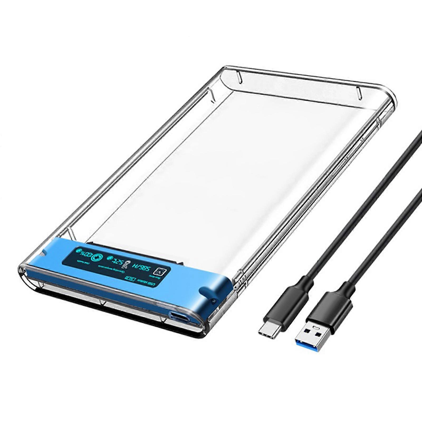 USB3.0 USB C 2.5inch Hard Drive Enclosure Transparently Mobile Box Enclosure USB3.0 SSD Case With USB Cable