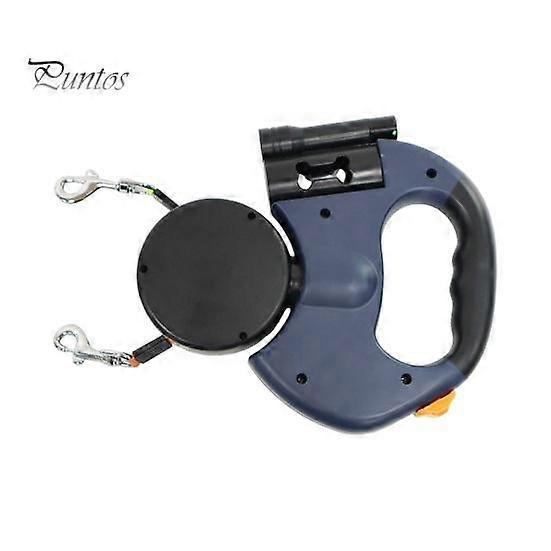 Dual Retractable Dog Leash Double Headed Extendable Walking Leash Anti-tangle Pet Traction Rope for Two Dogs Up to 50lbs