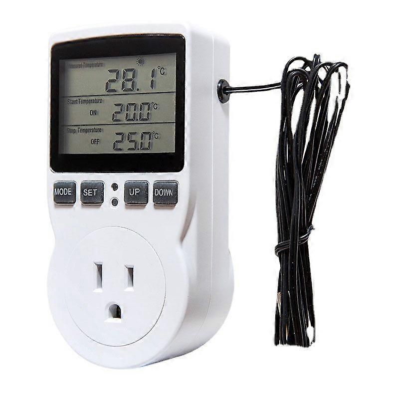 Temperature controller 16a 230v large screen Lcd display digital thermostat socket, used for heating pad color: American standard temperature control
