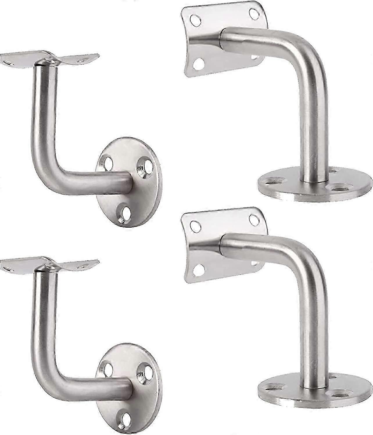 4PCS Stainless Brackets, Stainless Steel Wall Bracket,Wall Railing 90 Tube Bracket