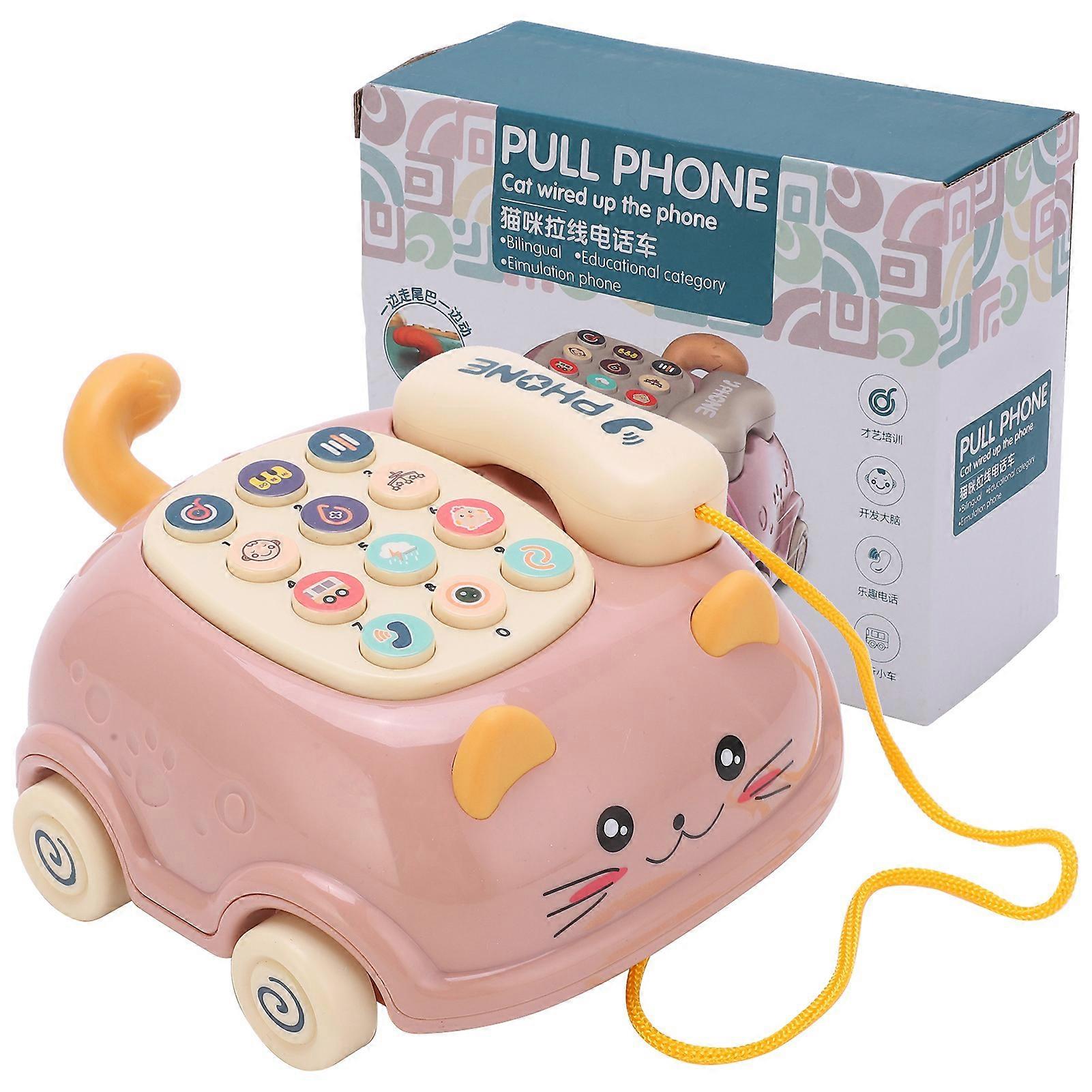 Kids Cute Mobile Phone Toy 16 Different Functions Children Simulation Cat Phone Car