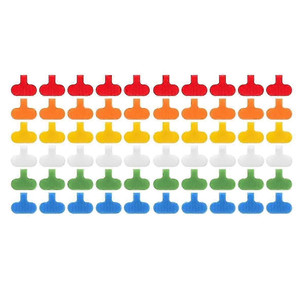 60 PCSケーブルラベルコードラベルマルチカラーライトオンワイヤラベルケーブル管理および識別用タグ