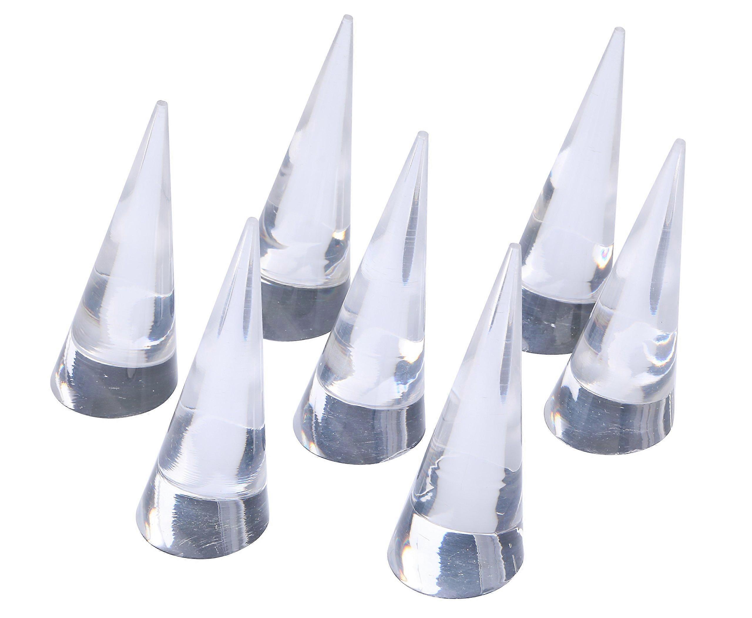 Clear Jewelry Ring Display Holder Cone Shape Stand 10 Pack For Standard Rings