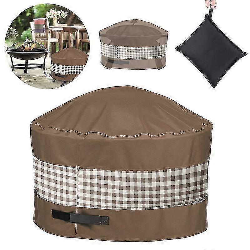 Outdoor Round Fire Pit Protective Cover Duck Covers Waterproof Dustproof Full Coverage Fire Pit Case