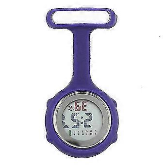 Montre d’infirmière électronique multifonctionnelle Montre d’infirmière en silicone Montre d’alarme lumineuse Montre chronographe Montre numérique Bleu foncé