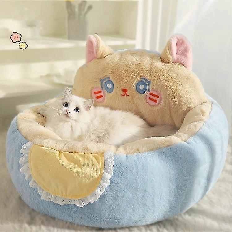 Cute Calming Fluffy Plush Cat Toy for Indoor Cuddle Sleep Companions in Soft Fabric, 12-Inch, Grey Color