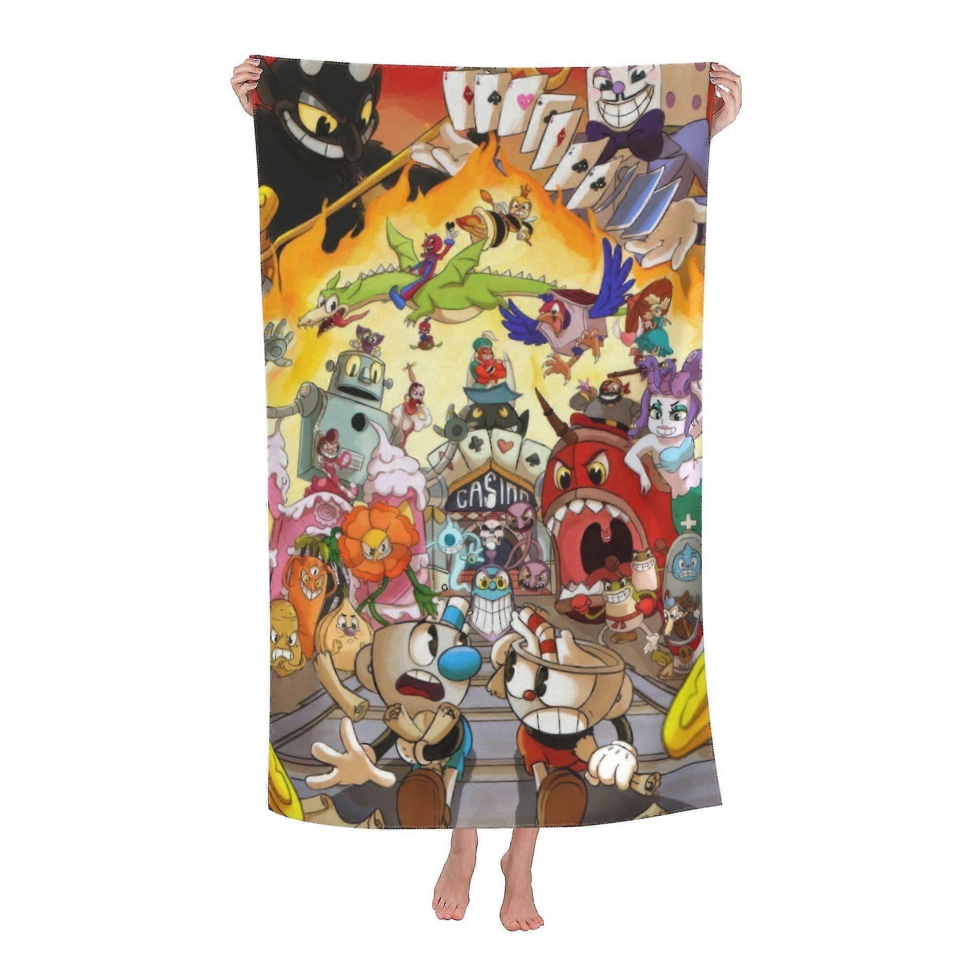 Cuphead Beach Towel, Large Microfiber Bath Towel #wcxt