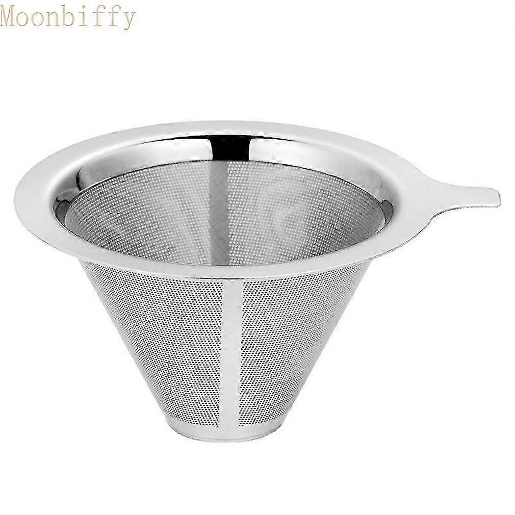 304 Stainless Steel Coffee Filter Reusable Double Layer Cone Coffee Filter Baskets Pour Mesh Strainer Over Coffee Dripper Tools