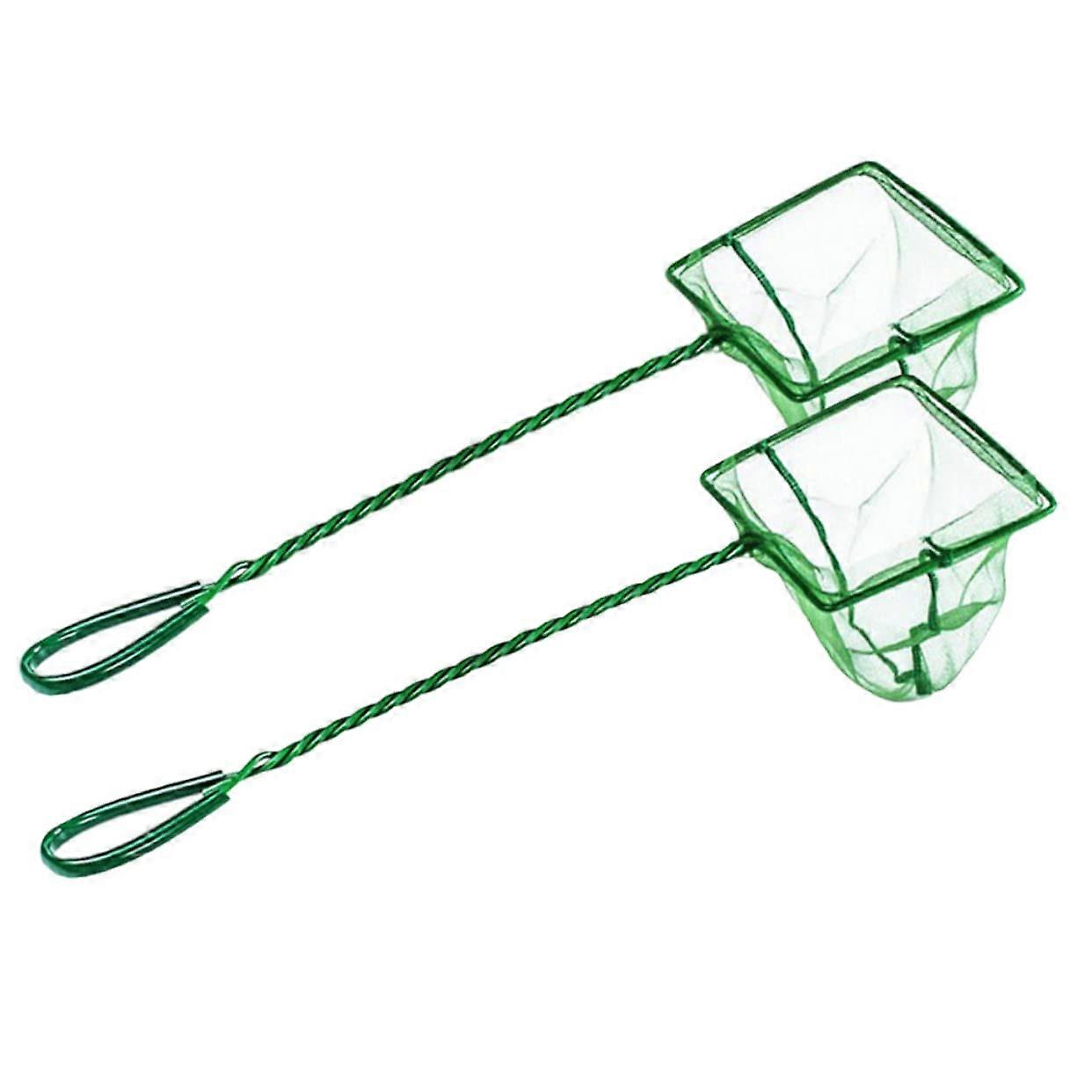 2pcs Kids Aquarium Net Fish Bowl Netting Square Handheld Fishing Net Catching Tool