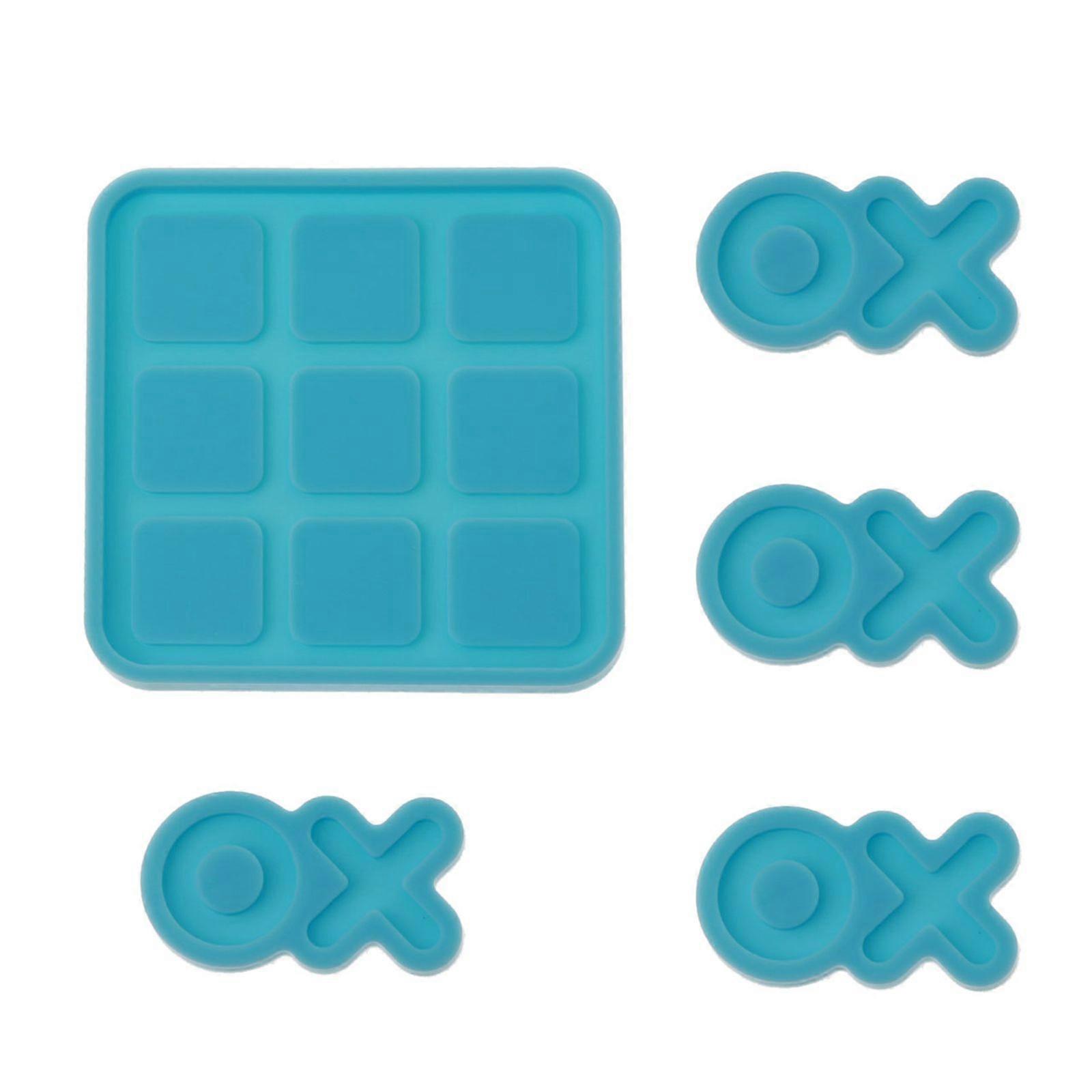 X O Board Game Silicone Molds Table Game Epoxy Casting Mold Tic Tac Toe Resin