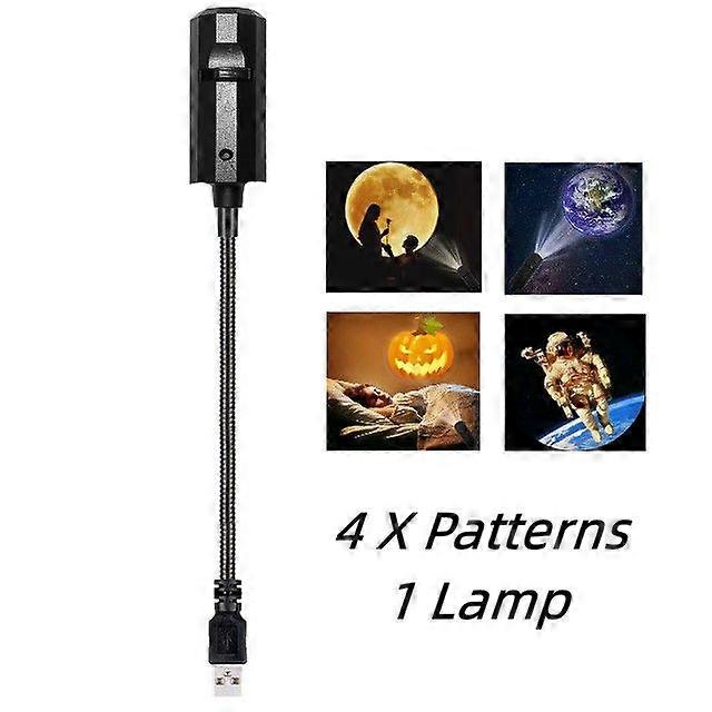 LED USB Moon Earth Projector Lamp Adjustable Rotatable Atmosphere Night Light for Home Bedroom Decorative Wall Projection Lamp