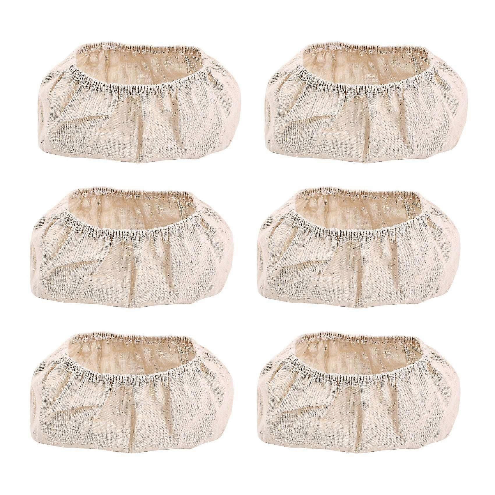 6 יחידות סלסלת הגהת לחם בצורת אליפסה כיסוי בצק ראטן טבעי סלסלת הגהת מחמצת