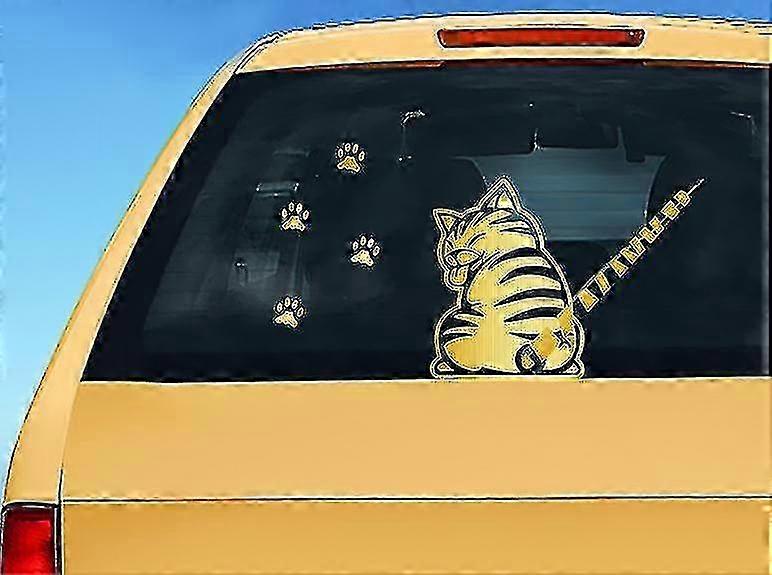 (Free shipping)Car Rear Window Decals - Waterproof Reflective Cat Tail Design