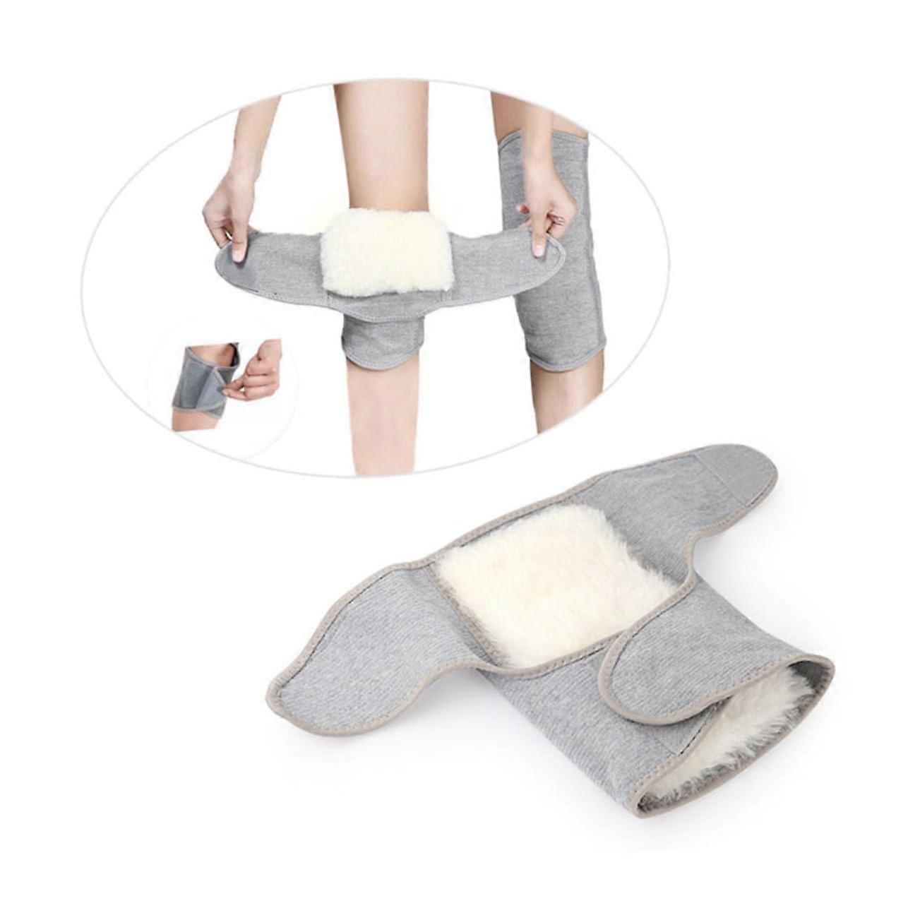 Warmth Support 2 Pack Thicken Knee Sleeves Elastic Weave Kneepads for Sports Running Hiking Comfort Fit