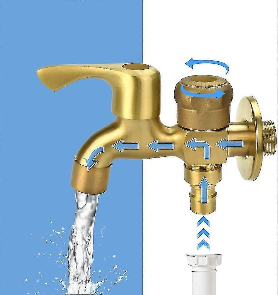Robinet d'extrémité de tuyau en laiton Robinet de jardin extérieur n'importe où Robinet d'eau de jardin en laiton Robinet d'eau double en laiton Robinet de jardin Robinet mural Robinet de machine à laver
