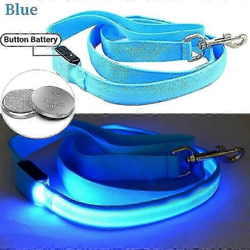 Glowing Led Dog Leash Usb Rechargeable Pet Dog Flashing Nylon Webbing Leashes- 3 Lighting Modes Keep Your Pets Safe In Darkness-Good