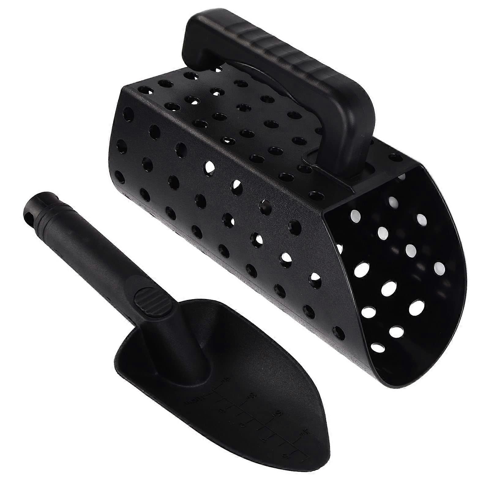 Metal Detector Shovel with Sand Scoop and Sifter Tool, Durable Stainless Steel, Ideal for Treasure Hunting and Metal Detecting