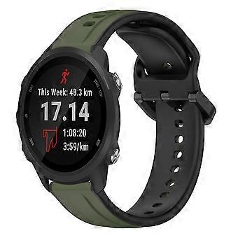 Do Garmin Forerunner 245 Music 20mm Wypukła pętla Dwukolorowy silikonowy pasek do zegarka