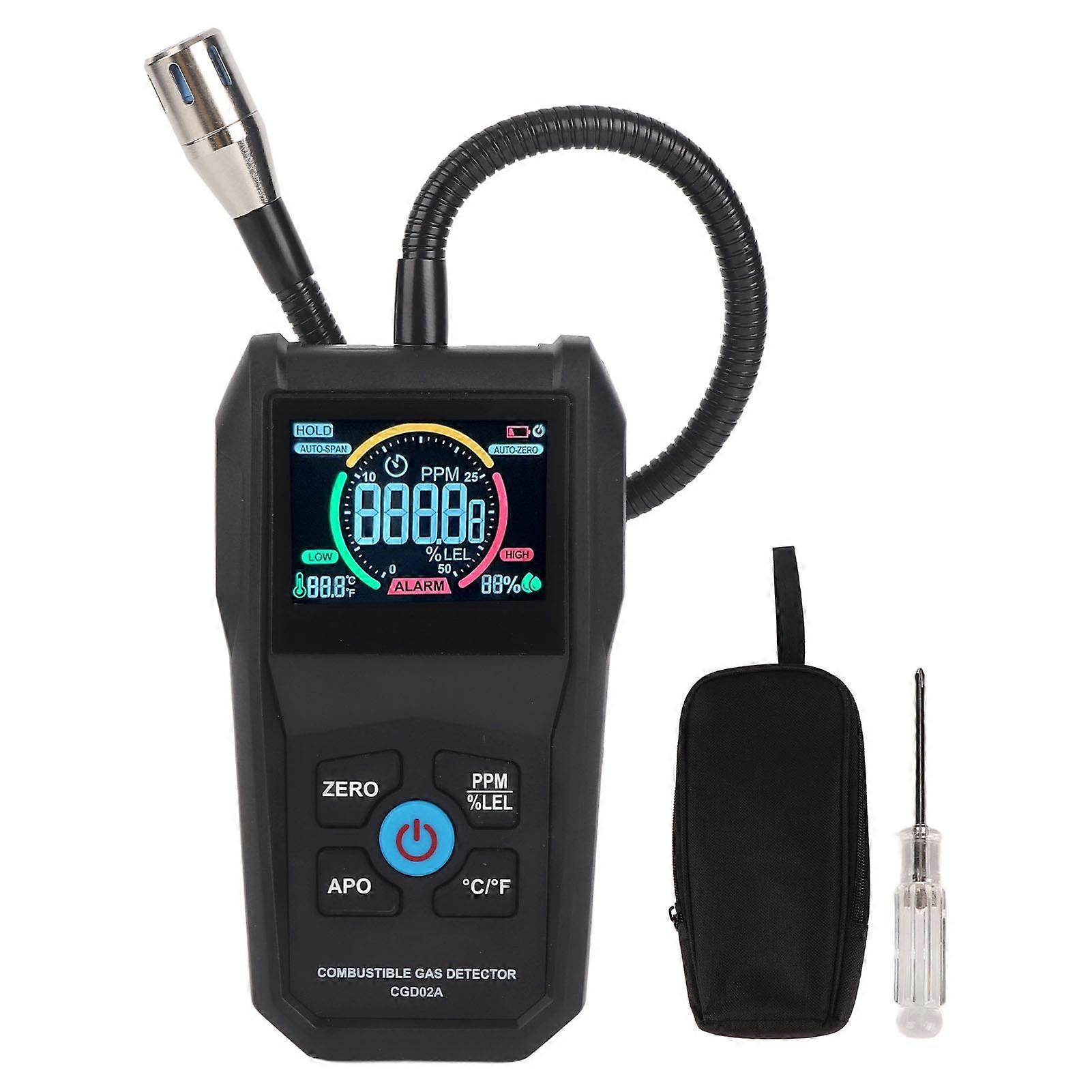 Combustible Gas Detector 50‑50000PPM LCD Display Screen Portable Gas Leak Tester for Pipeline