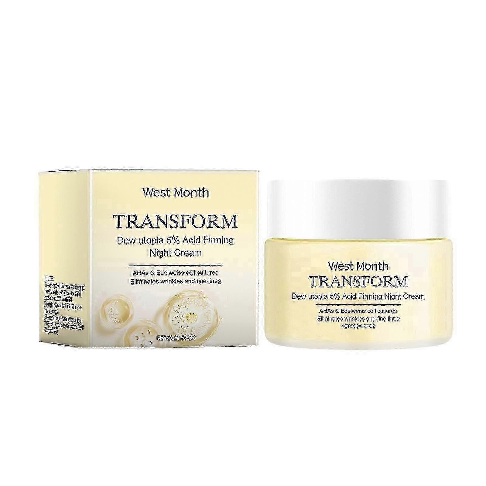 Transform Dew utopia 5% Acid Firming Night Cream, Anti-Aging, Reduces Wrinkles, Improves Elasticity