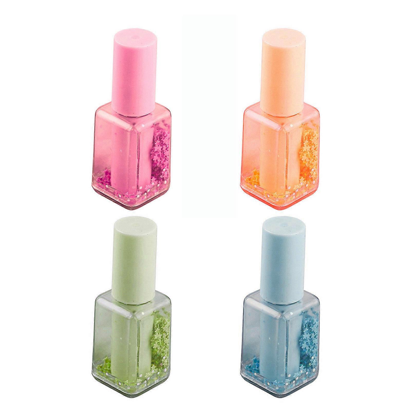 4 Pcs Highlighters Set Highlighter Markers Nails Polish Shape Highlighter Pen Bible Marker Pen for Learning and Working