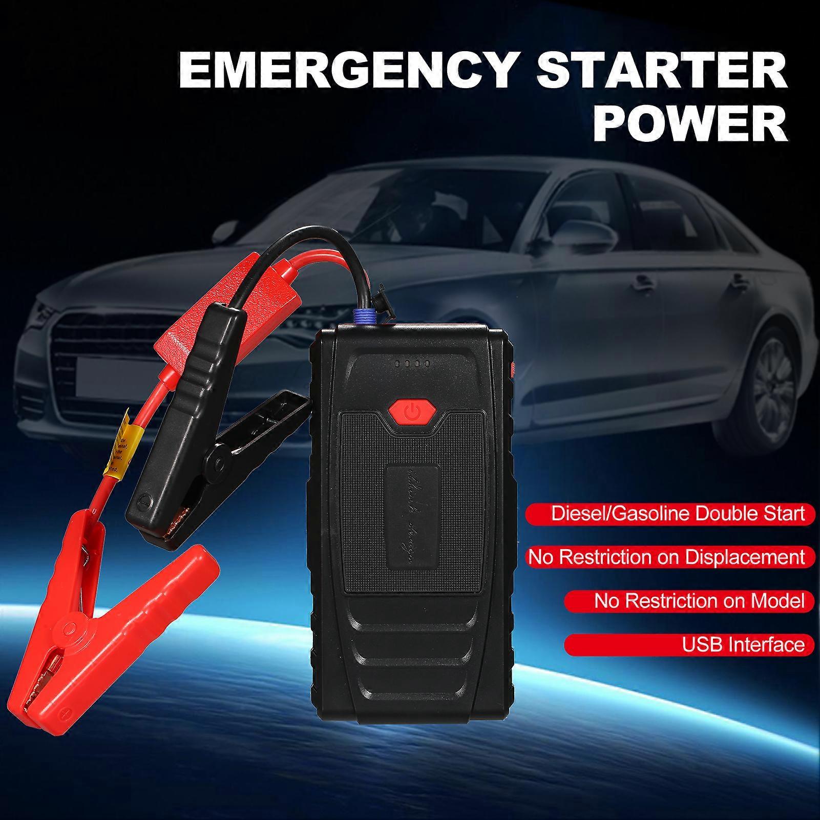 12V Auto Battery Starter Lithium Jump Box with LED Light Air Pump Portable Car Jump Starter with Jumper Cables for up to 8.0L Gasoline and 6.0L Diese