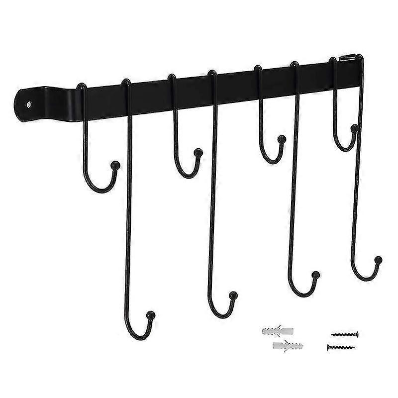 Rustic Wall Mounted Cup Holder Coffee Mug Rack Display Hanger Hooks Organizer