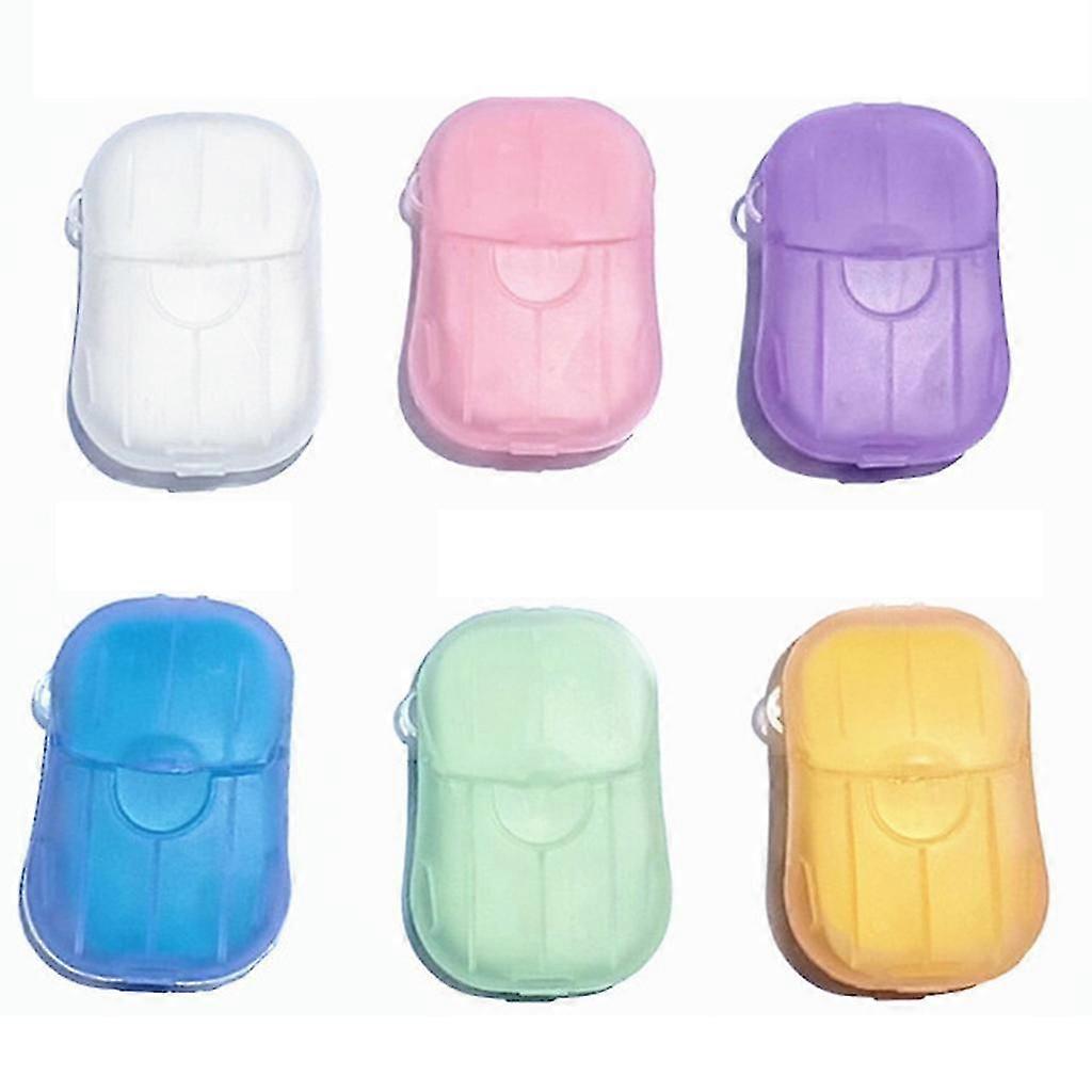 6 Boxes/120 Sheets Soap Paper Sheets Portable Disposal Travel Scented Wash Hand