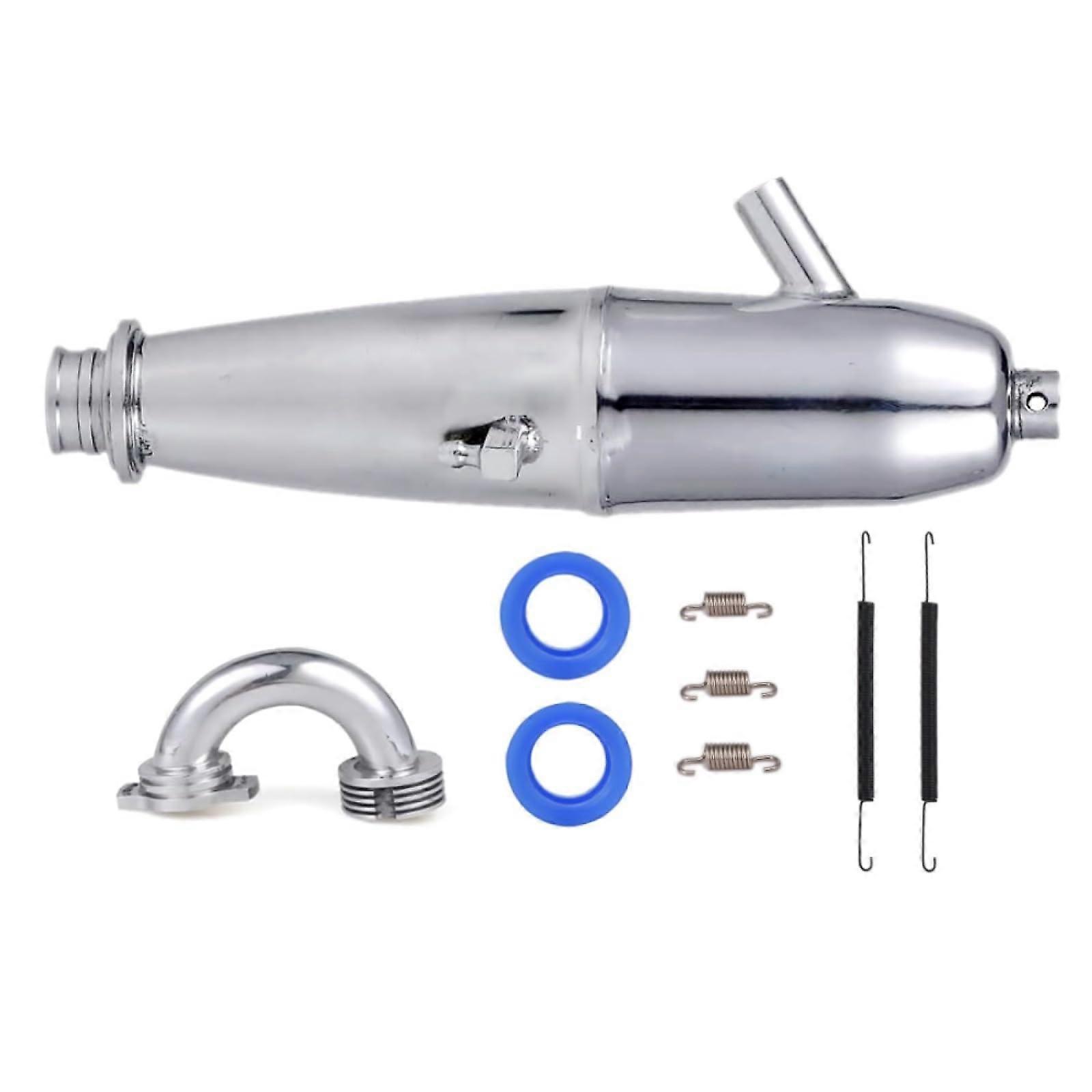 Aluminum Alloy Exhaust Pipe Replacement for 1/8 Nitro Gas Engine RC Buggy Car, Lightweight, Durable, High Performance