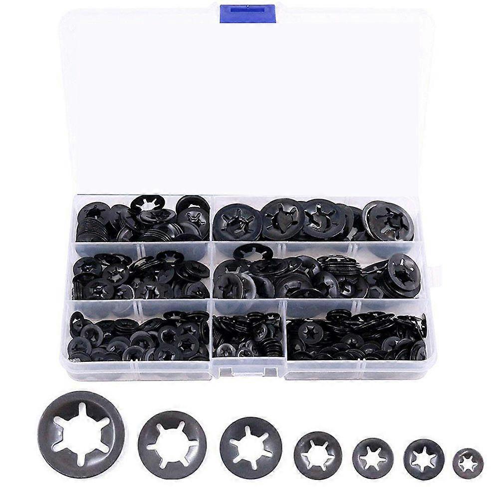 260 Pieces Quick Lock Washers, Lock Washers, Quick Lock Washers Speed Washers Clips Fasteners, 7 Sizes M3 M4 M5 M6 M8 M10 M12