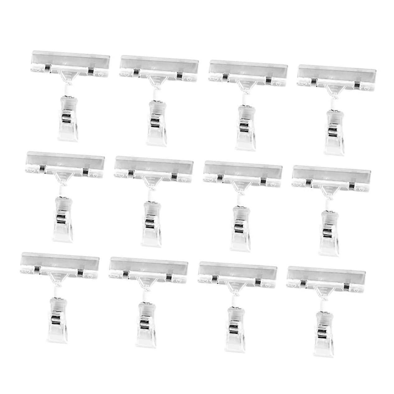 Supermarket Essential 25pcs Wire Shelf Label Holder Rotatable Sign Display Clip for Tags Ref: 4164