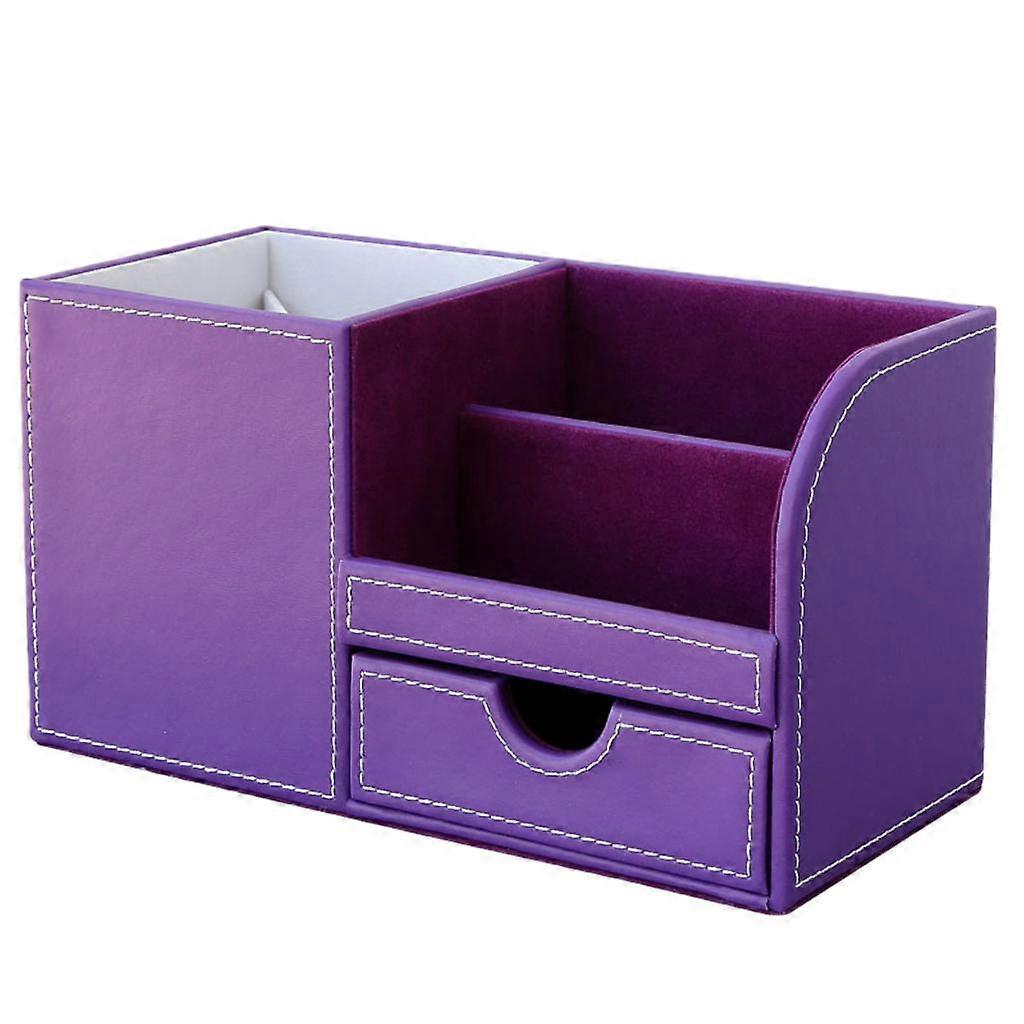 3 förvaringsfack PU läder Office Desktop Organizer, Förvaring av brevpapper