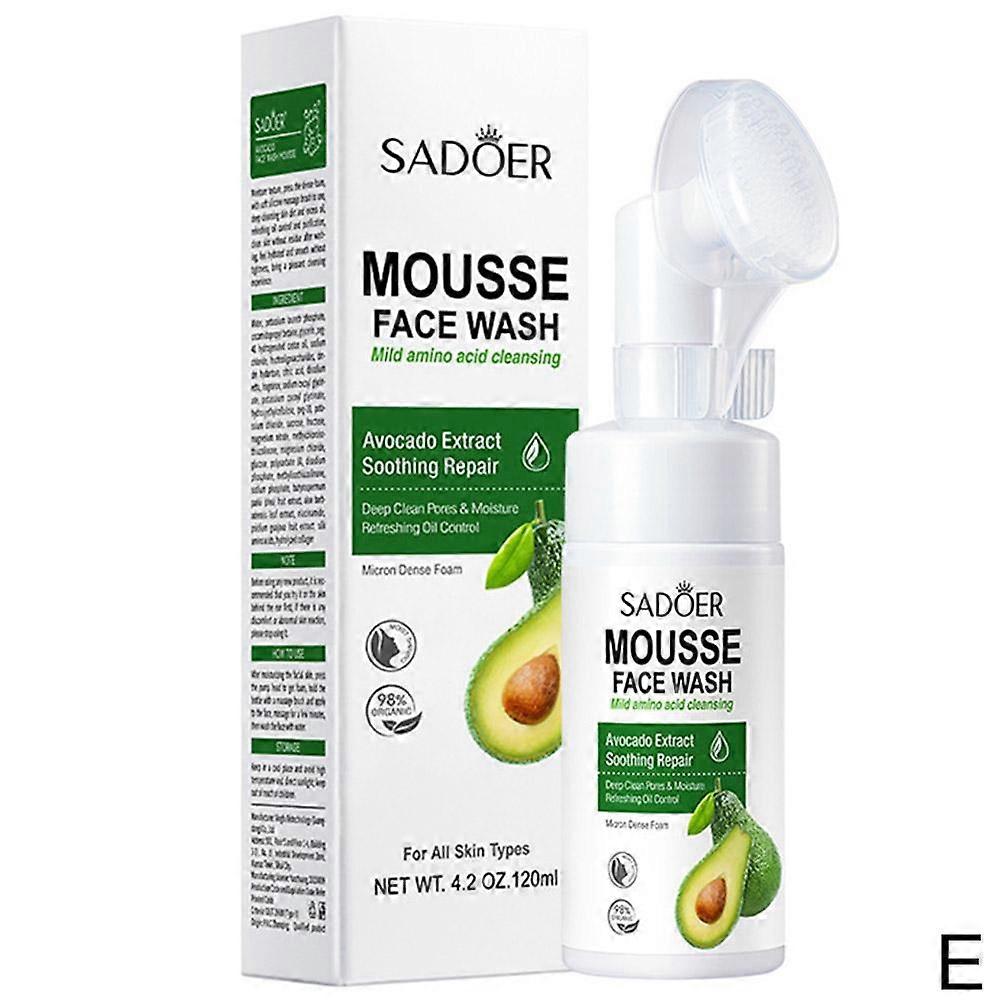 Avocado 120ml (E) $ Cleansing Mousse Series SADOER Mild Amino Acid Cleanser