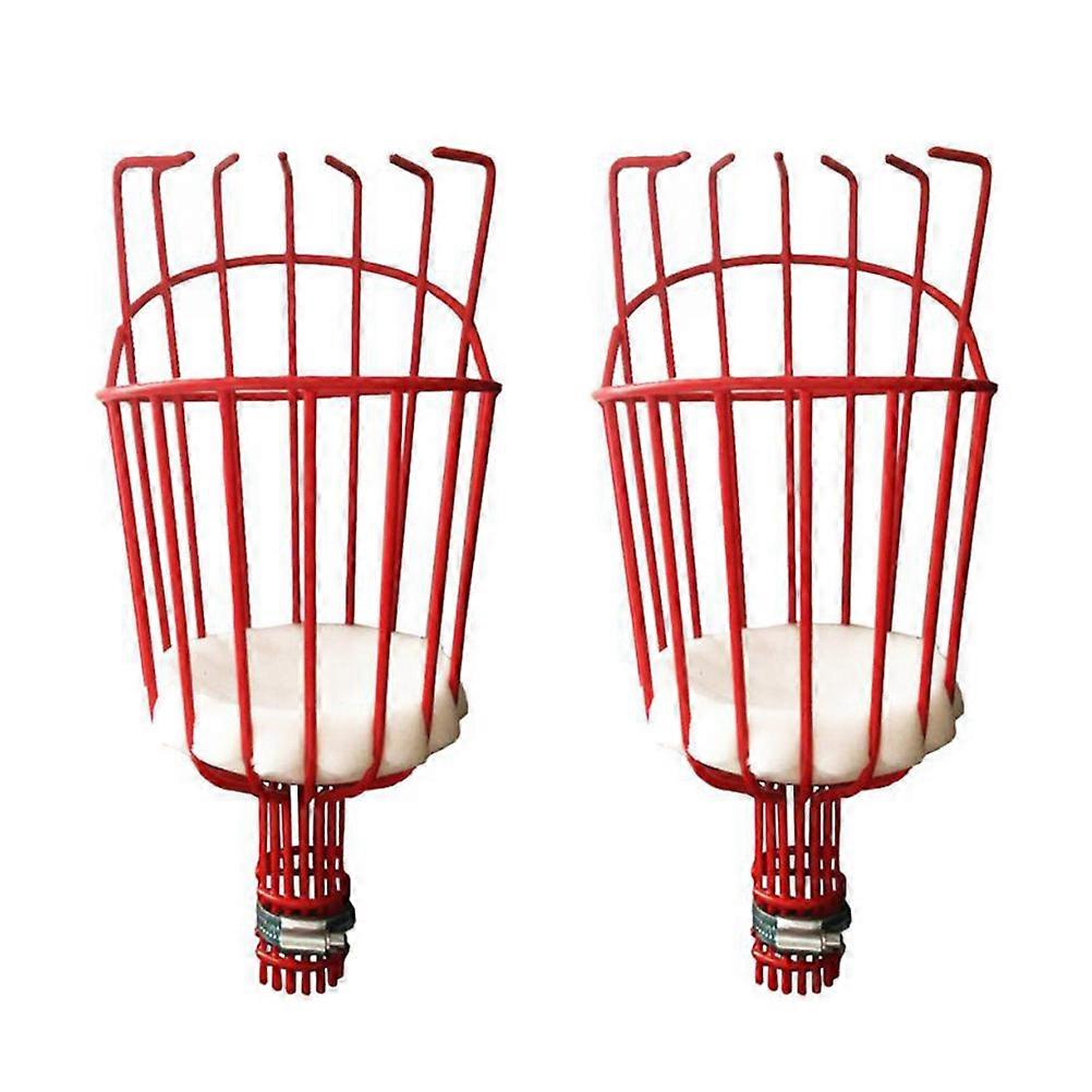 Fruit Harvester Durable Iron Tool for Picking Fruits Red Color Slim Lightweight Portable 2Pcs