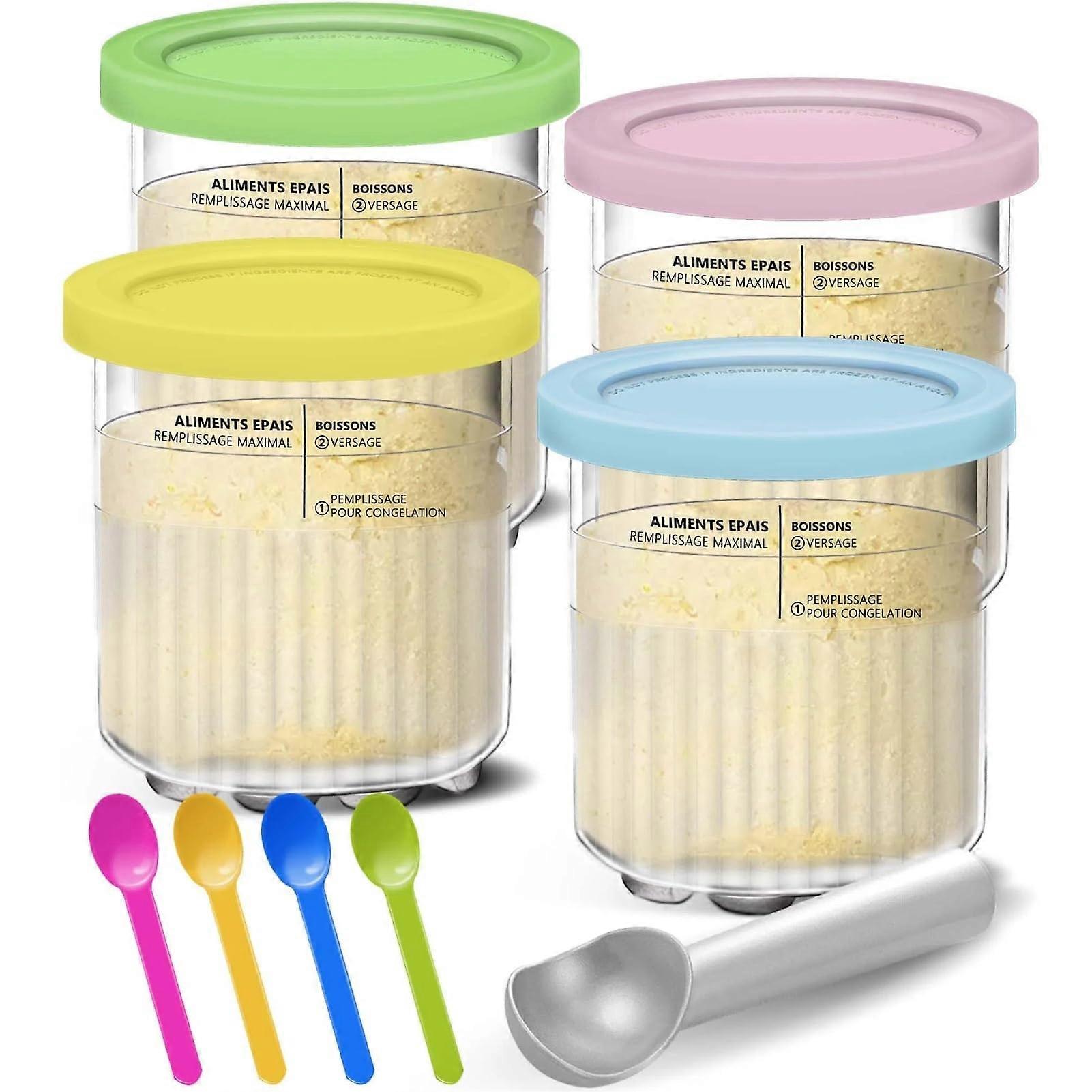 Replacement for Ninja CREAMI Deluxe Container NC501 NC500, Pack of 4, BPAFree