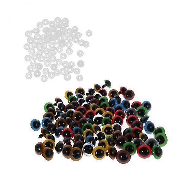 2x Set with 100 Mixed Plastic Safety Eyes with Washers for