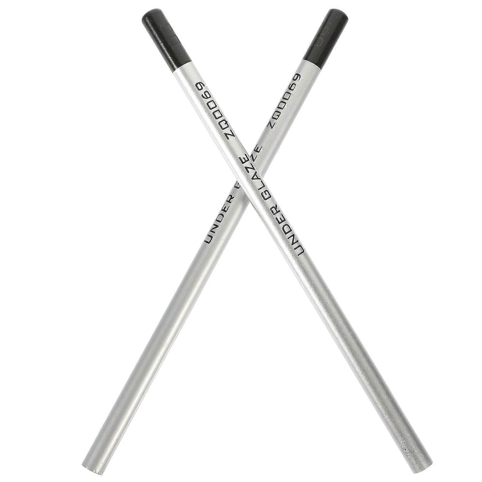 2Pcs Drawing Art Pencil Handicraft Underglaze Pencil Convenient Pencil Stoneware HandPainted Pencil (Random Style)