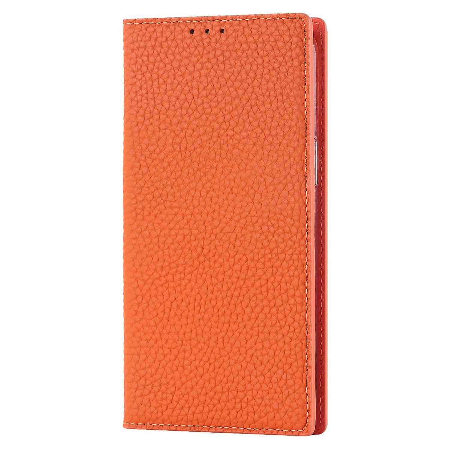 Veske Til Iphone 14 418 Oransje Stropp Flip Card Beskyttelse Lær