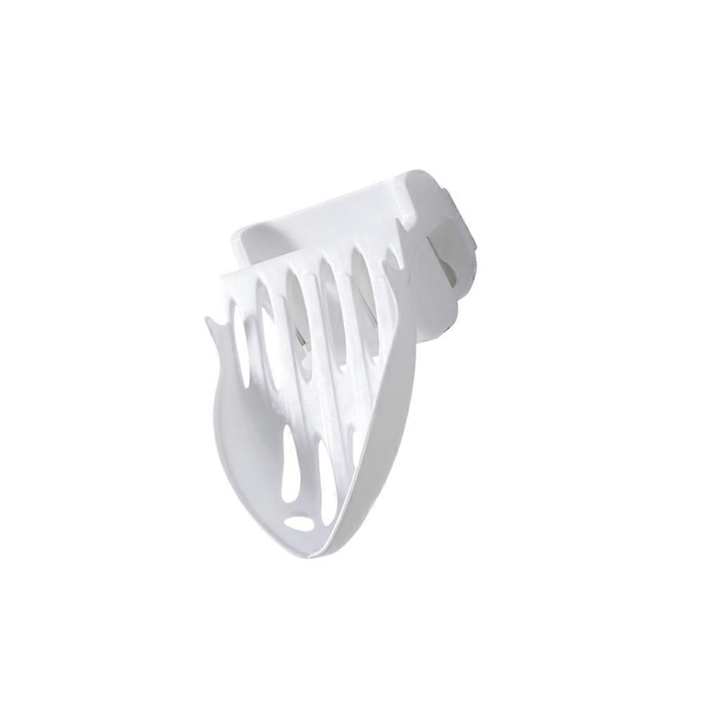 Wall Mounted Soap Box Bathroom Adhesive Drain Storage Rack White 1Set