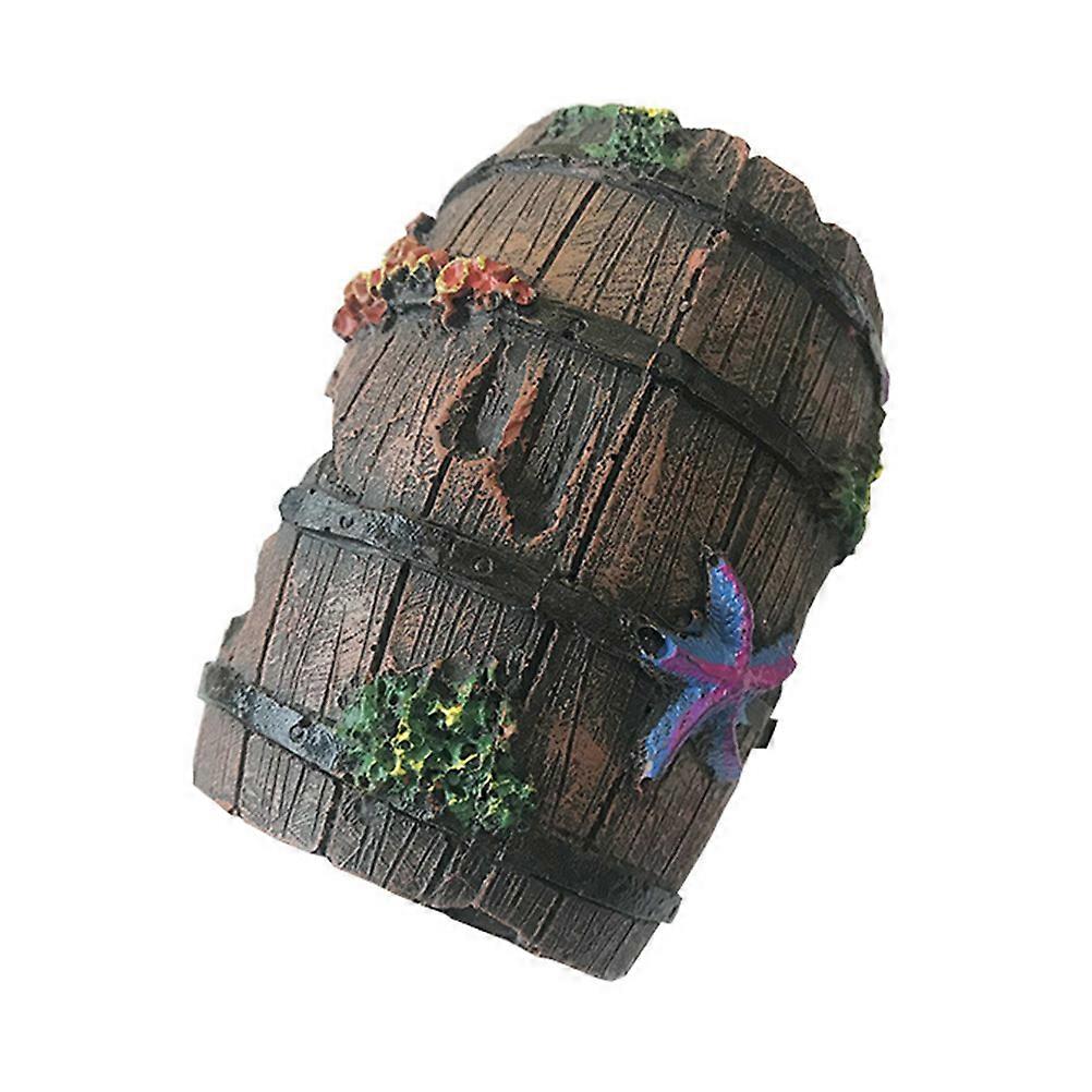 Fish Tank Decor Aquarium Hideout Barrel Shape 6.5x10cm Fish Habitat Improvement 1Pc