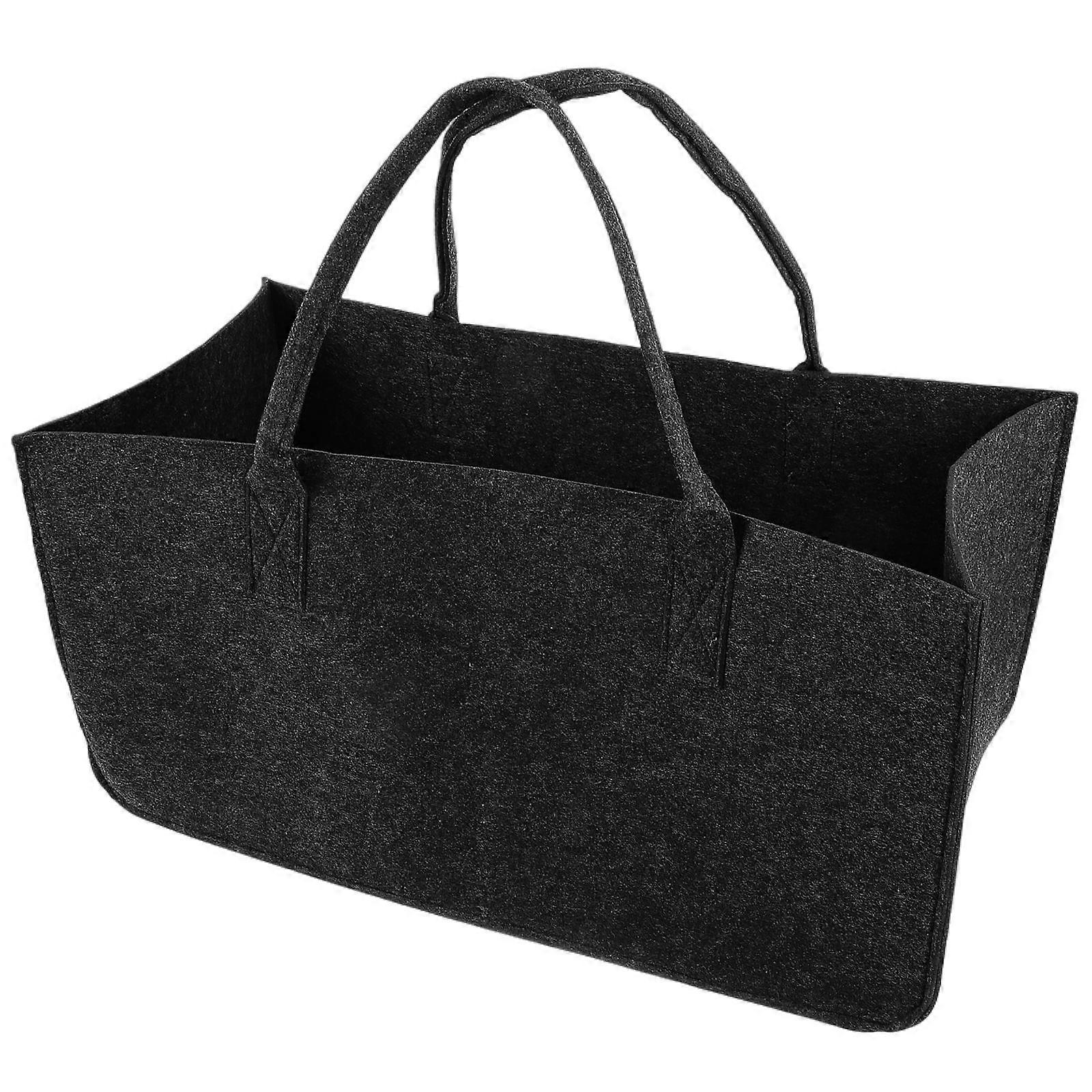 Log Tote Bag Firewood Storage Pouch Portable Felt Rectangular 50x25x25cm 1Pcs