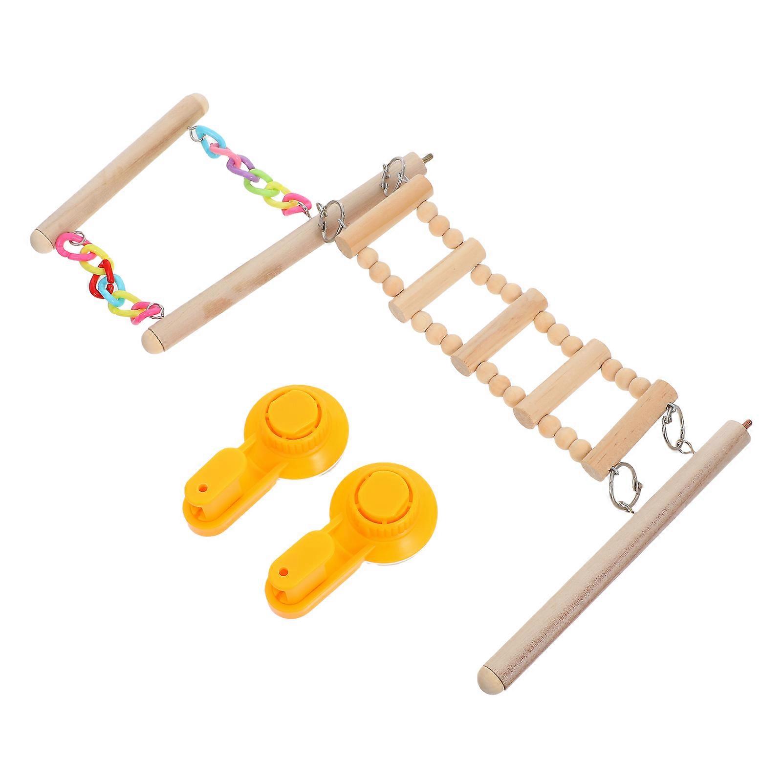 Climbing Pet Bird Perch Parrot Ladder Swing Shape Compact Design Parrot Platform Playground 1Pack