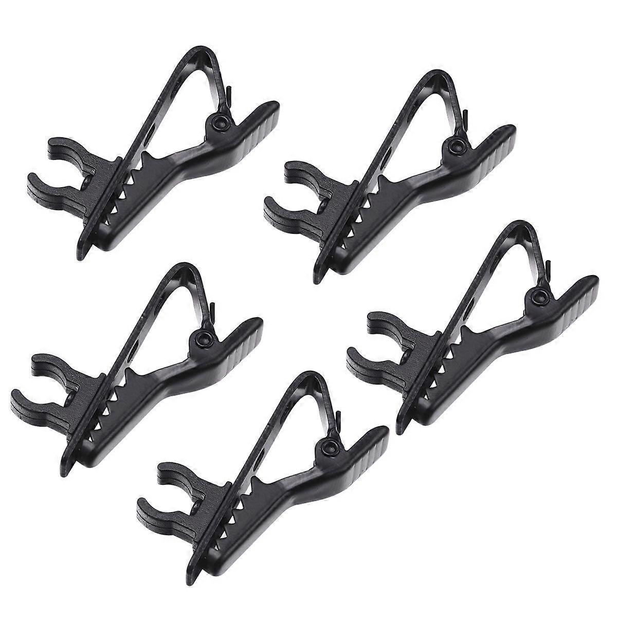 Durable Microphone Clip for Voice Recording Lectures Black Iron 10Pcs