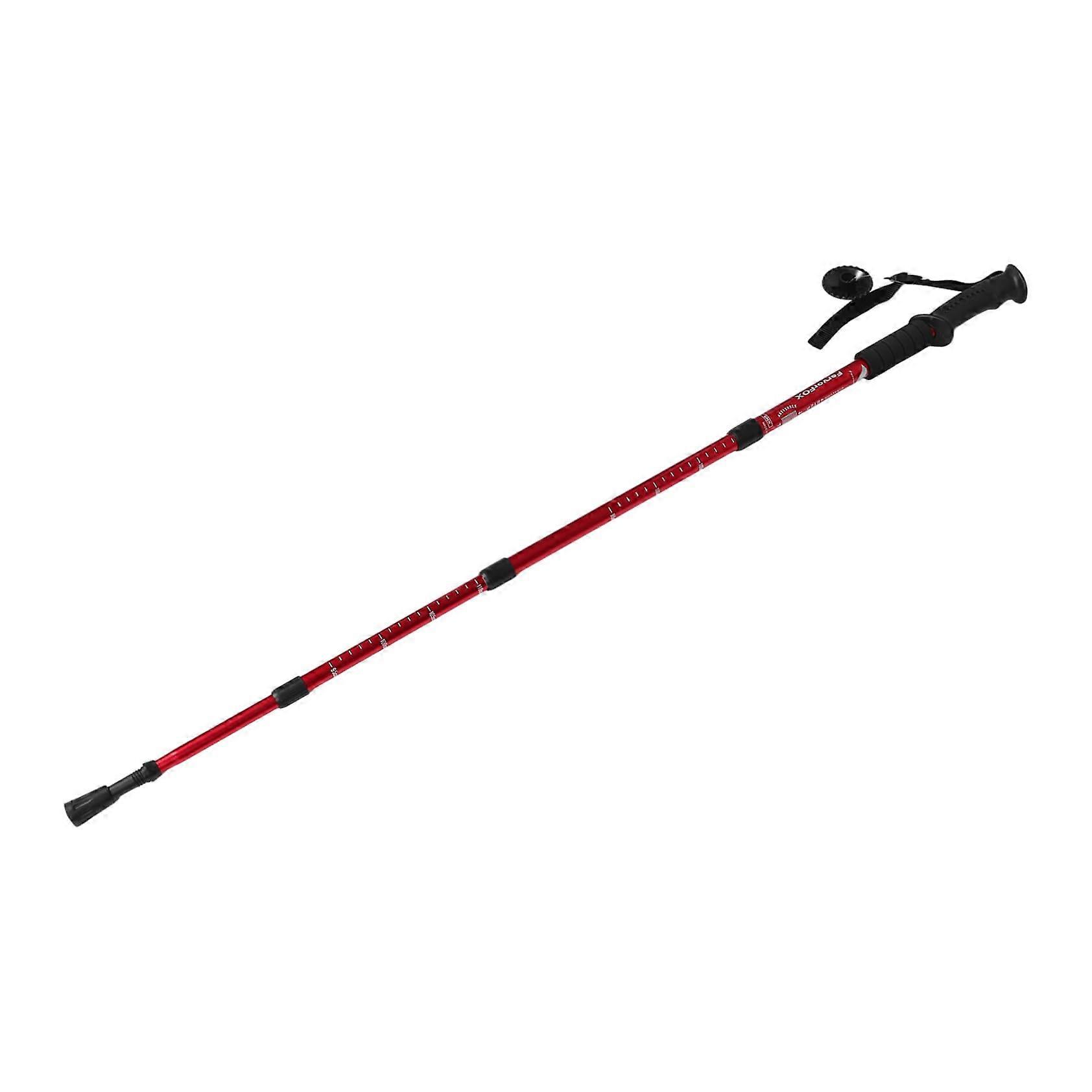 Hiking Stick Adjustable Pole Walking Sticks for Seniors Mountaineering Stick Red Rubber