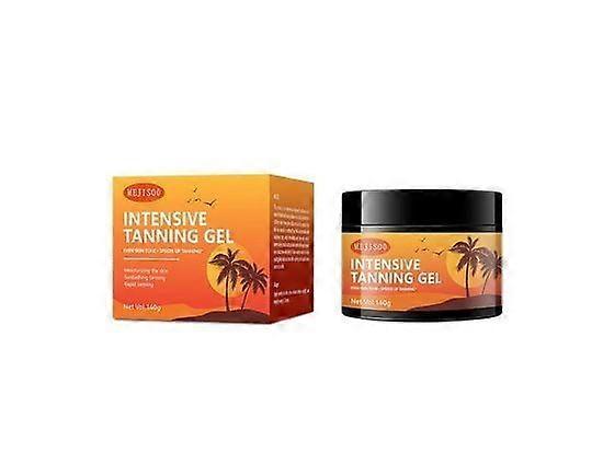 Intensive Self Tanning Gel Cream | 140g Natural Tanning Accelerator | for Sunbeds & Outdoor Sun | Rapid Dark Tan | All Skin Types