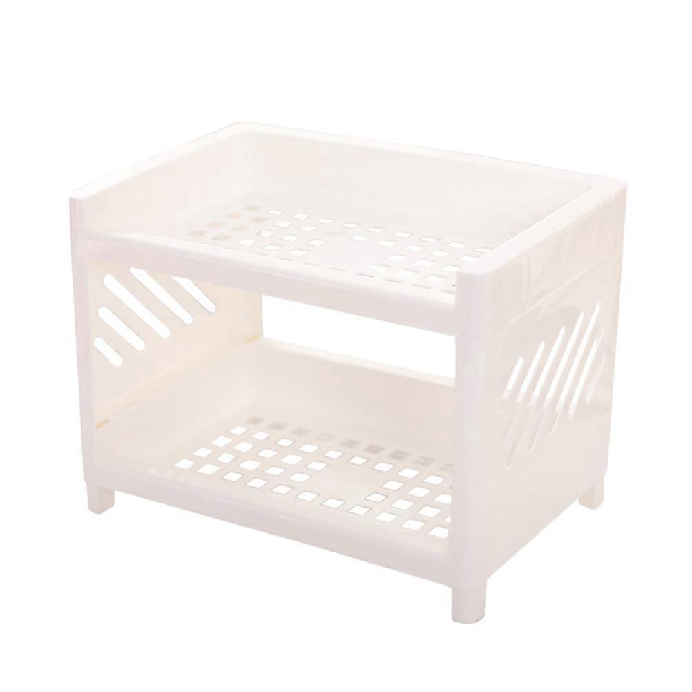 Plastic Countertop Organizer White Display Shelf for Kitchen Design