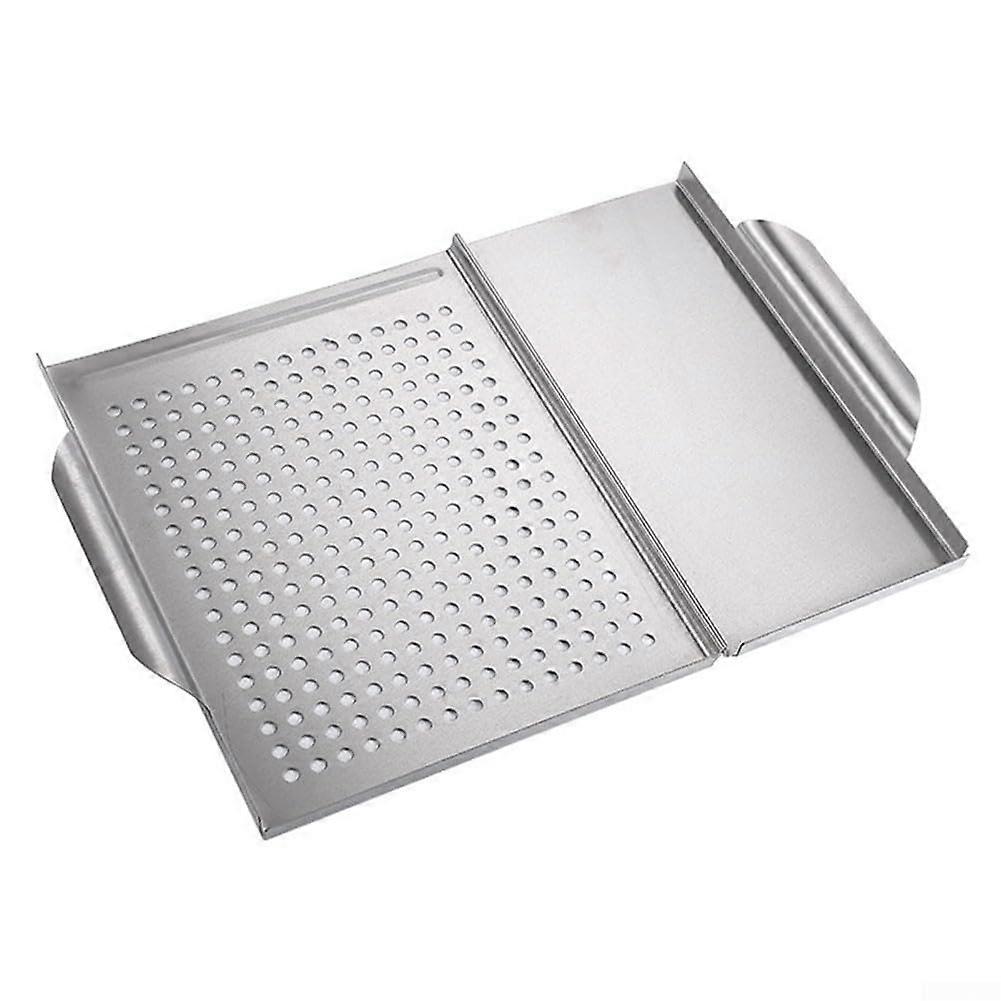 Double handle nonstick grill pan for easy outdoor grilling