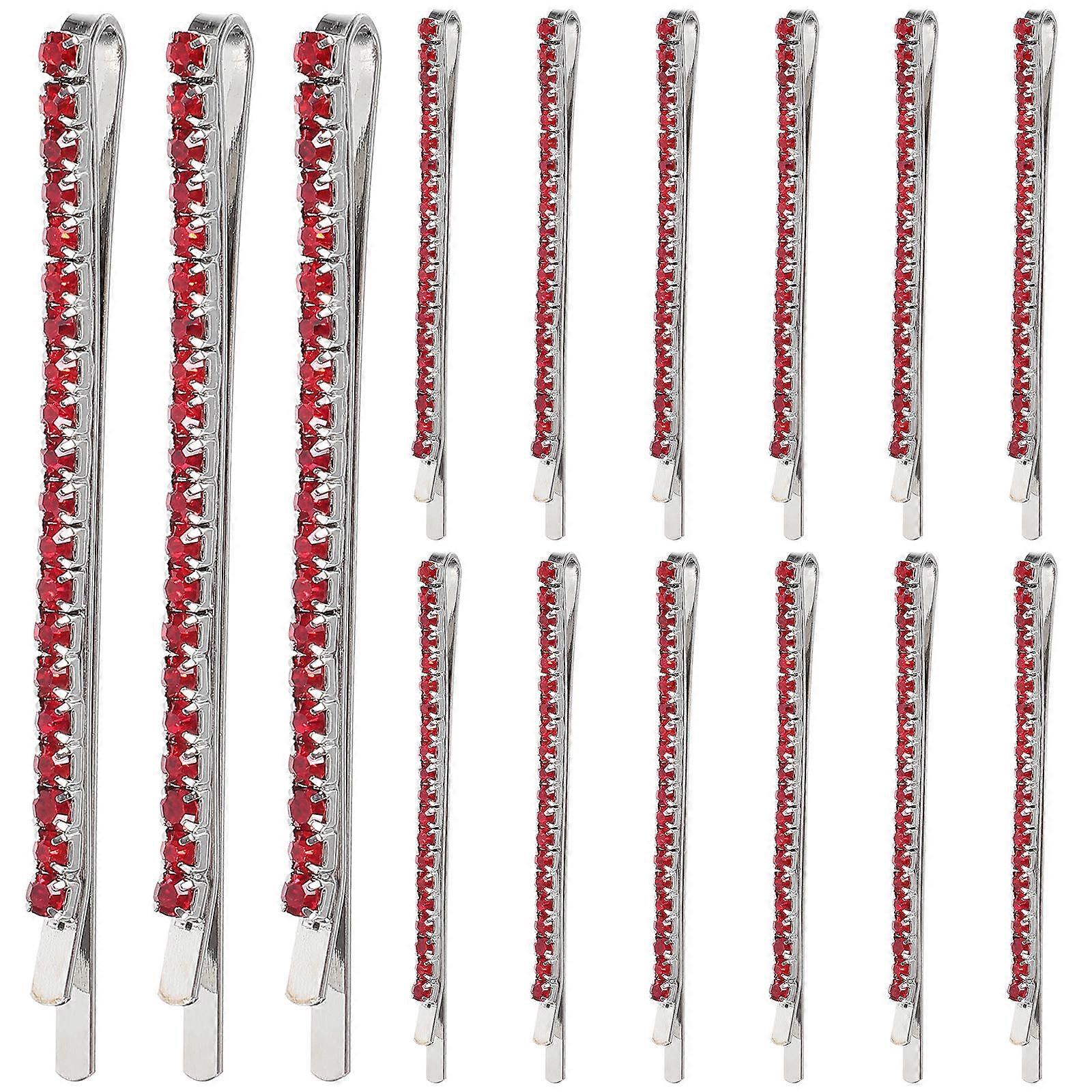 Here's a polished and professional product description for your **Red Rhinestone Bobby Pins**:
✨ **15pcs Red Rhinestone Bobby Pins – Stylish &