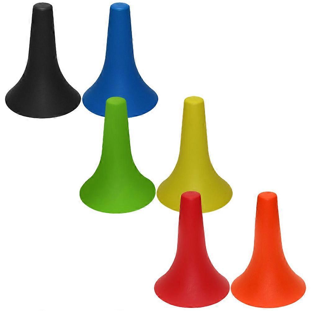 Plastic Soccer Training Cones (6pcs) with Horn Shape for Agility Drills – Durable, Non Fade Football Markers for Indoor and Outdoor Use