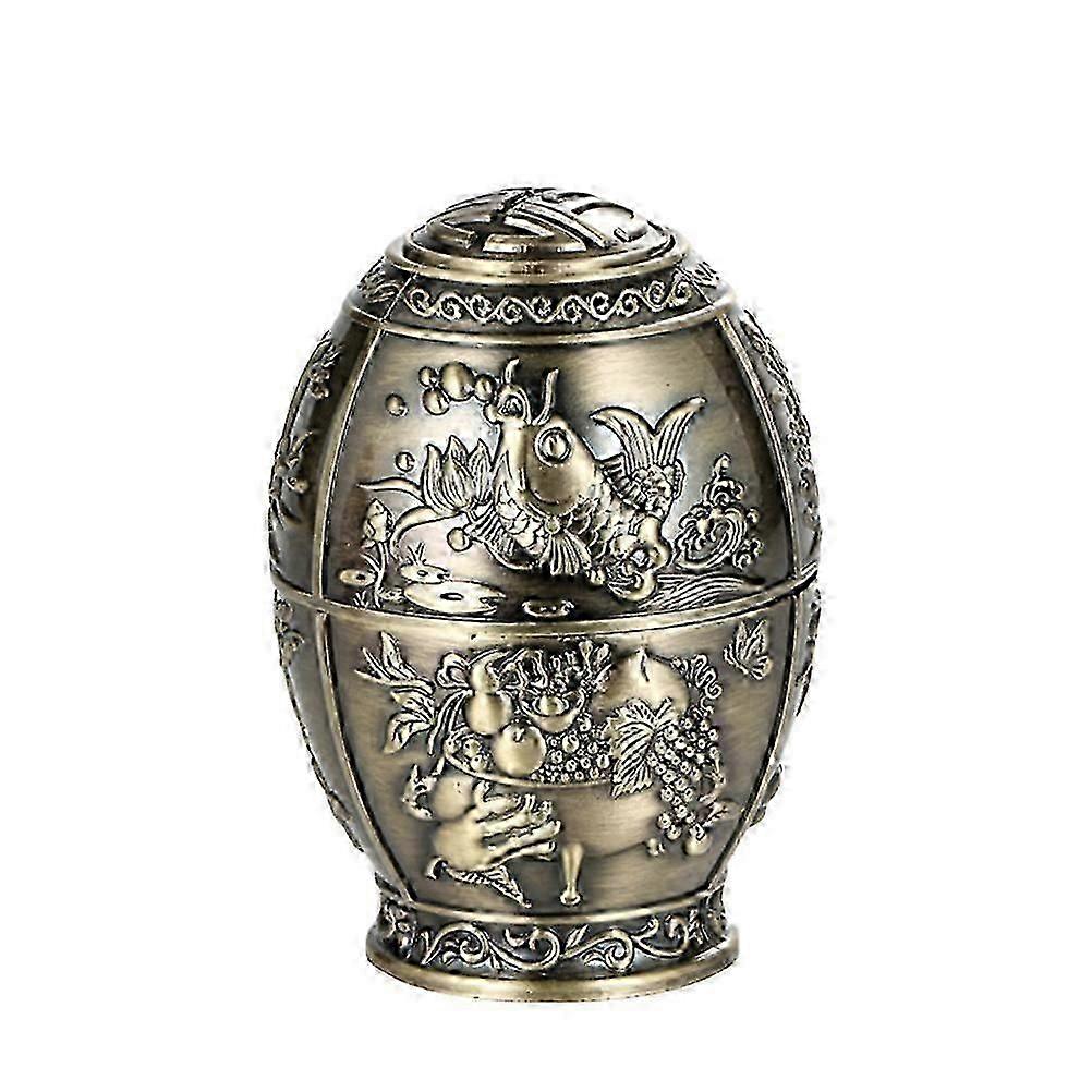 أنبوب تخزين المسواك على الطراز الصيني الكلاسيكي نعمة كلمة اليد المسواك برميل أنبوب جمع خمر (برونزي أخضر)